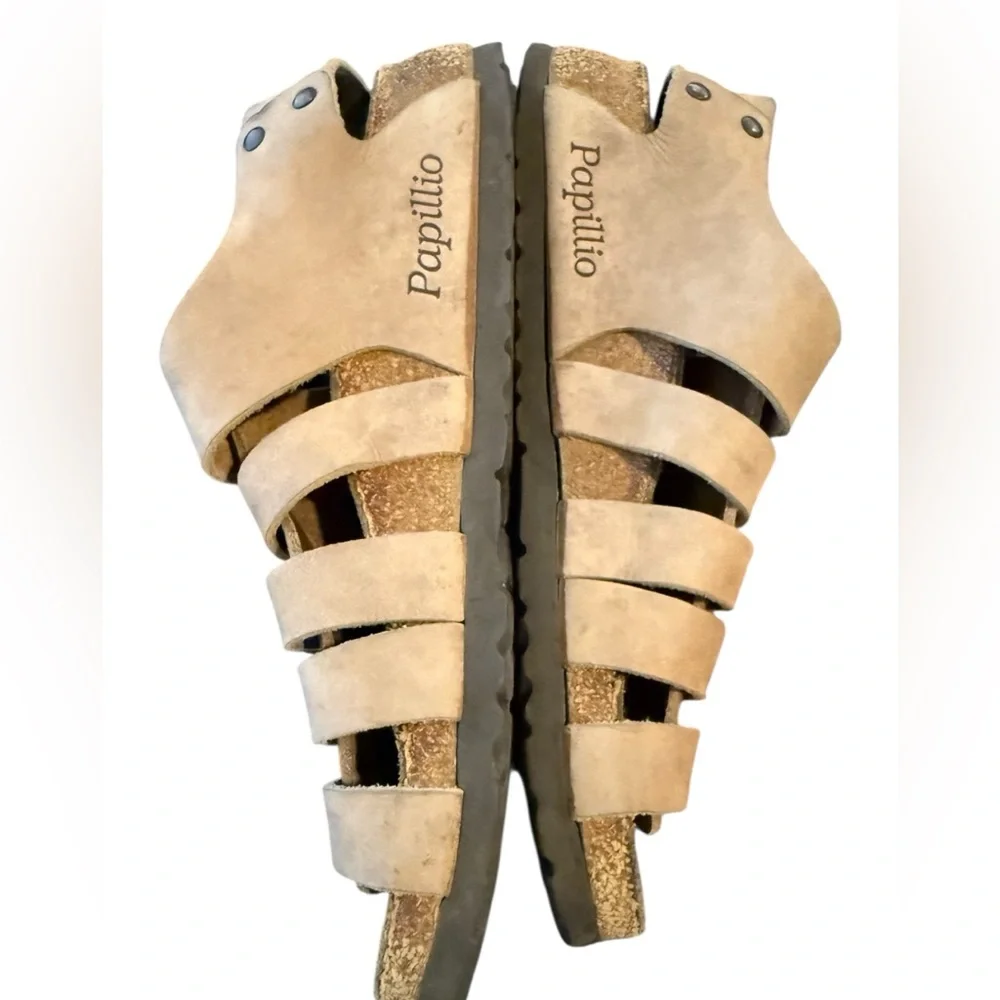 Birkenstock Papillio Phoenix fisherman leather cork 36 narrow snap buckle sandal